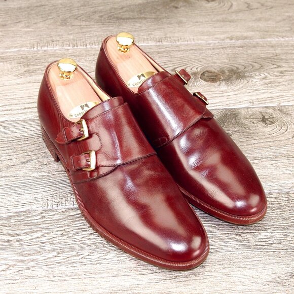 $695 Neiman Marcus GRAVATI Monkstrap 9 M Mahogany 17278 * add $15 new Trees - Picture 1 of 15